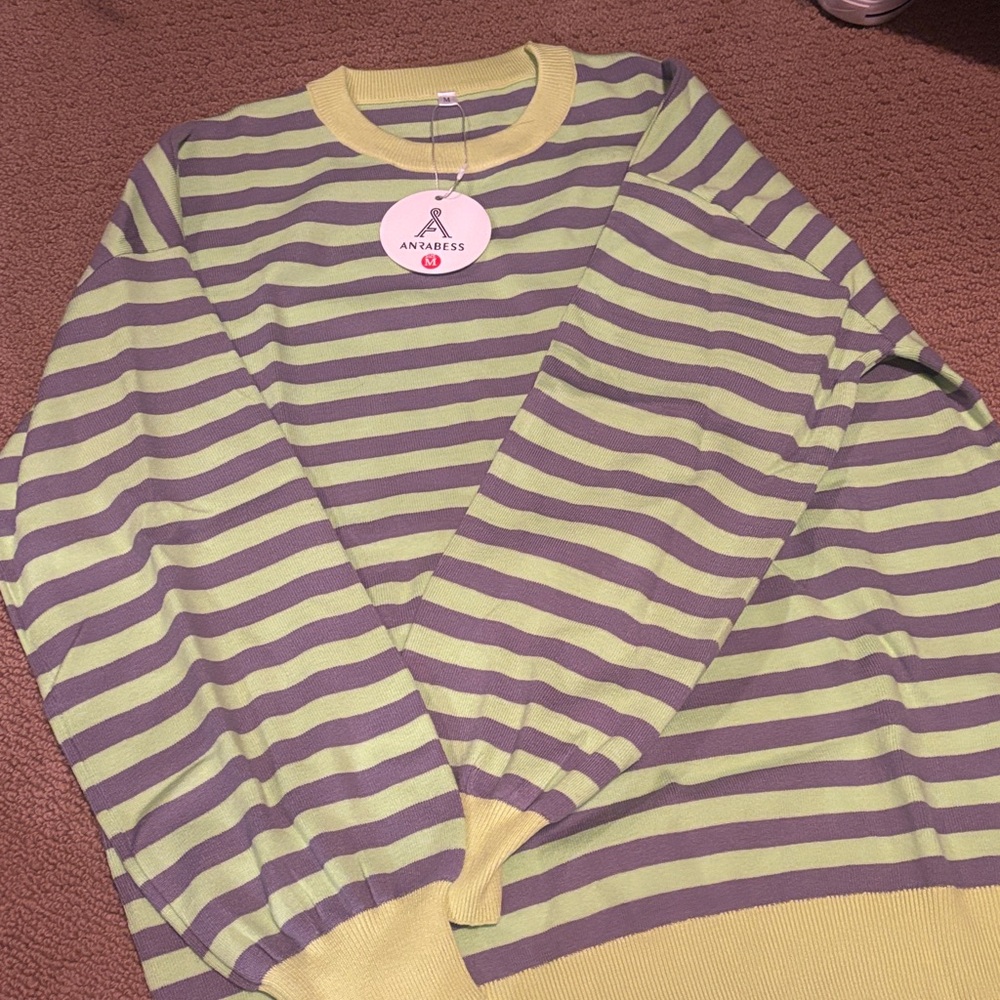 Striped Line Green and grey Sweater